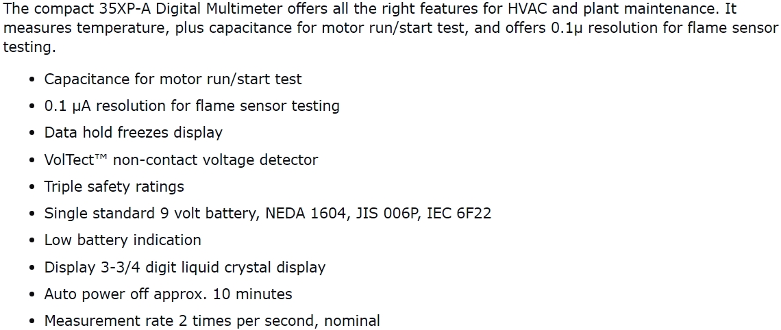 רב מודד מולטימטר ידני דיגיטלי BEHA AMPROBE 35XP-A TEXT